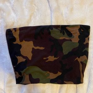 Camo Cropped Tube Top